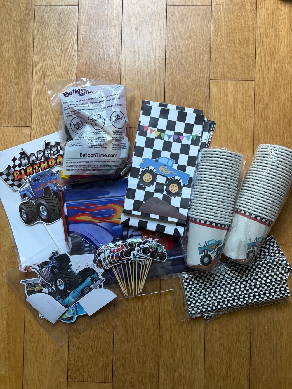 Assorted Monster Truck Themed Birthday Party Supplies